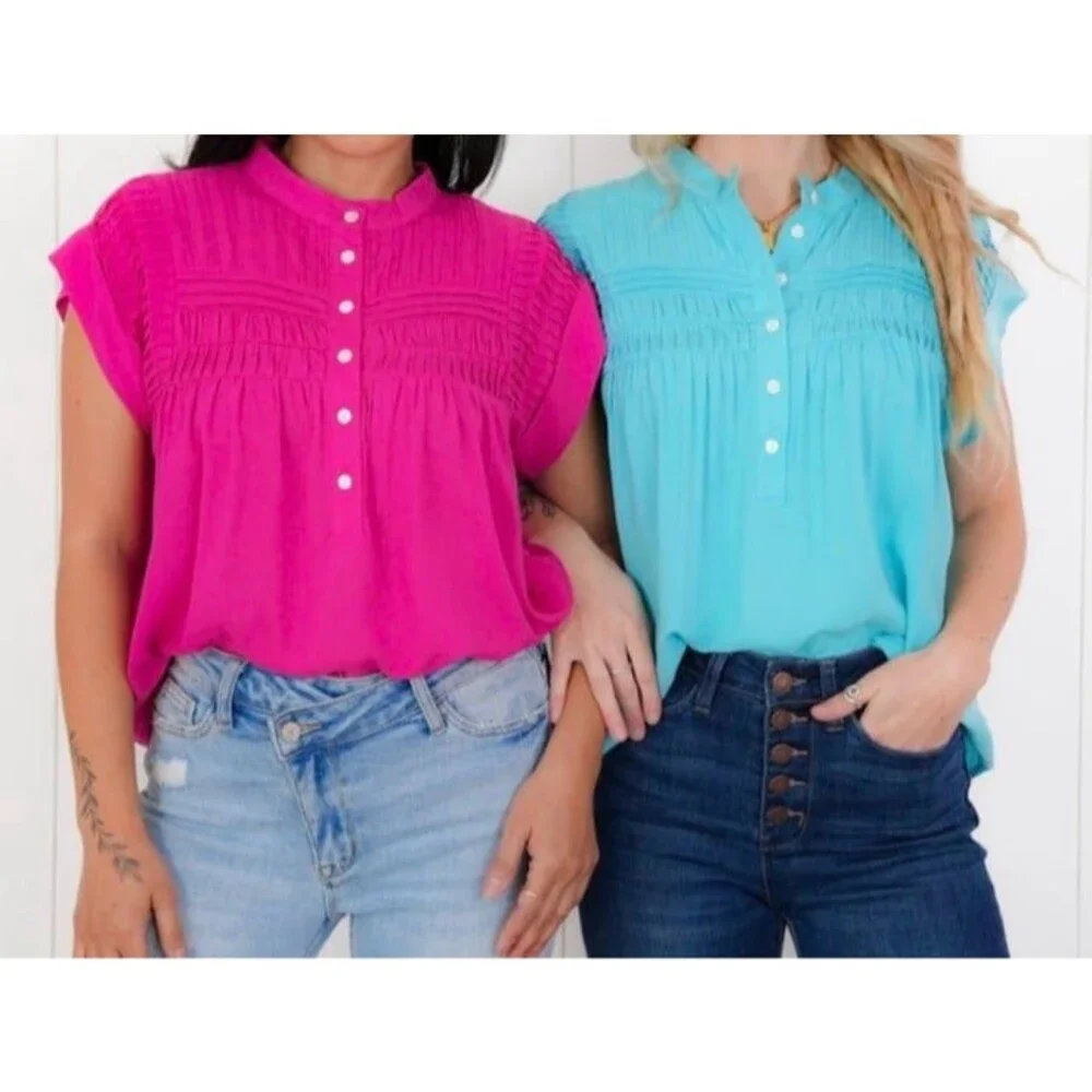 Andree by unit blouse womens size medium pink blouse womens buttondown shirt new